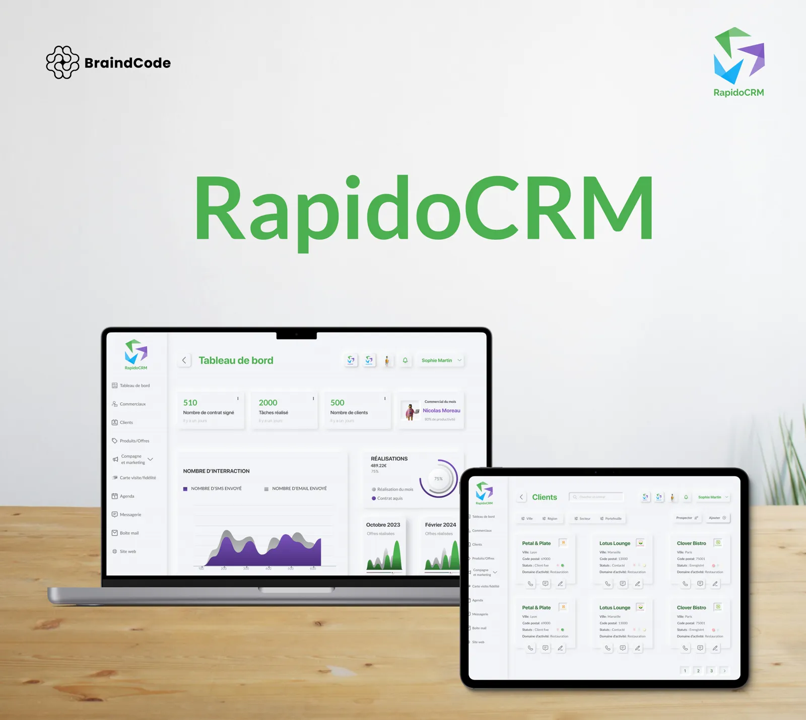RapidoCRM : aperçu du logiciel